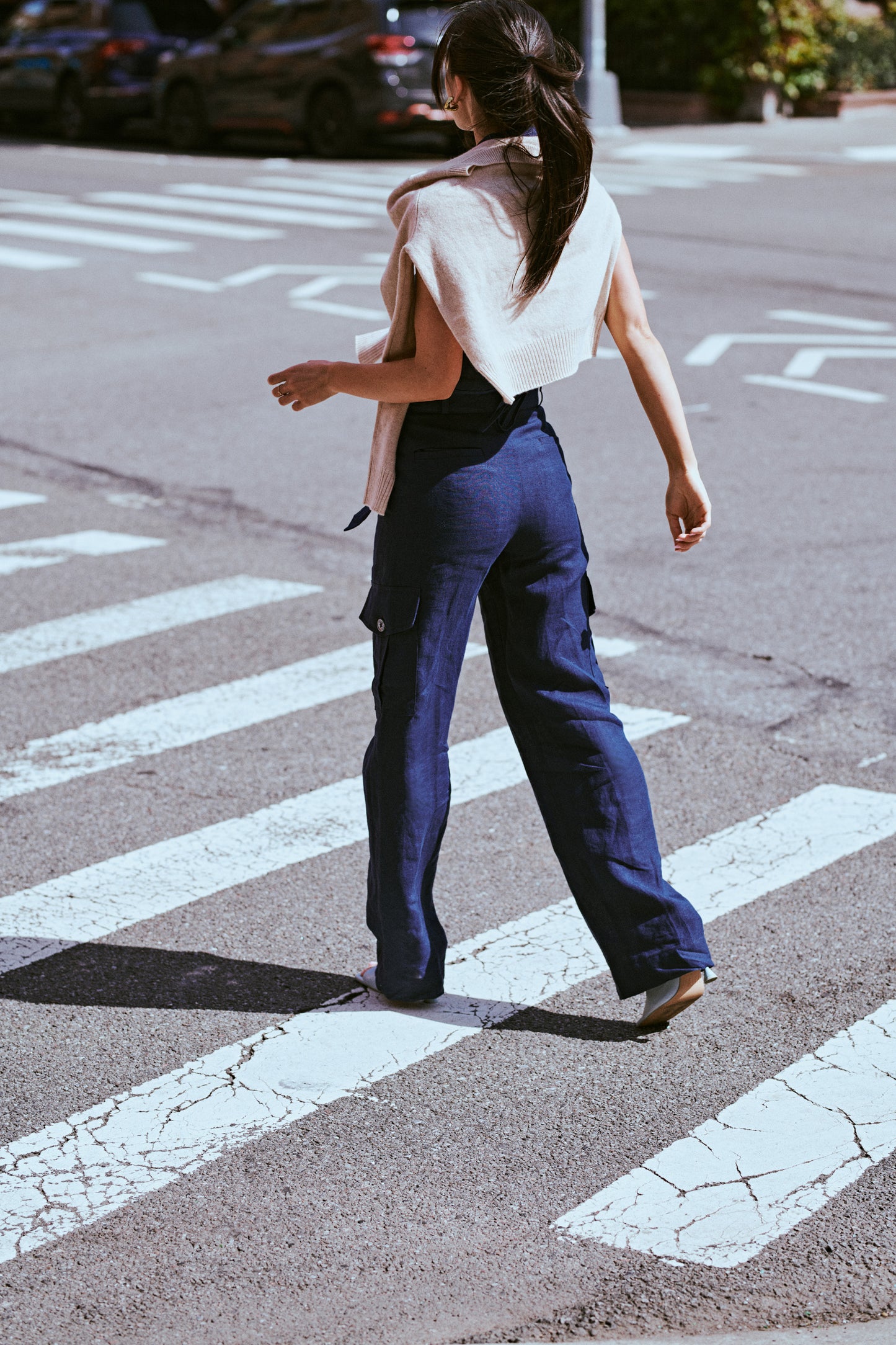 ESYA CARGO PANT- NAVY