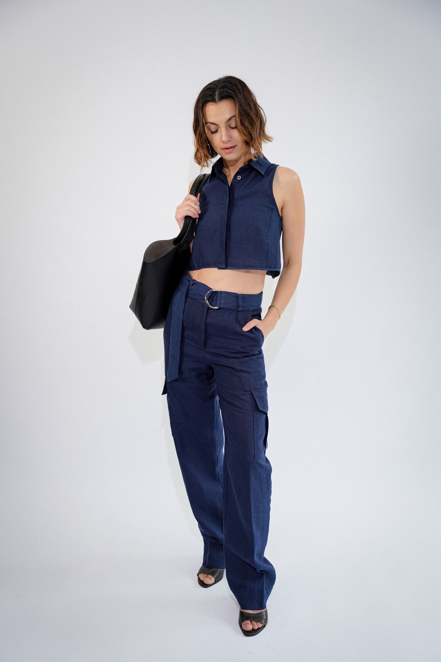 ESYA CARGO PANT- NAVY