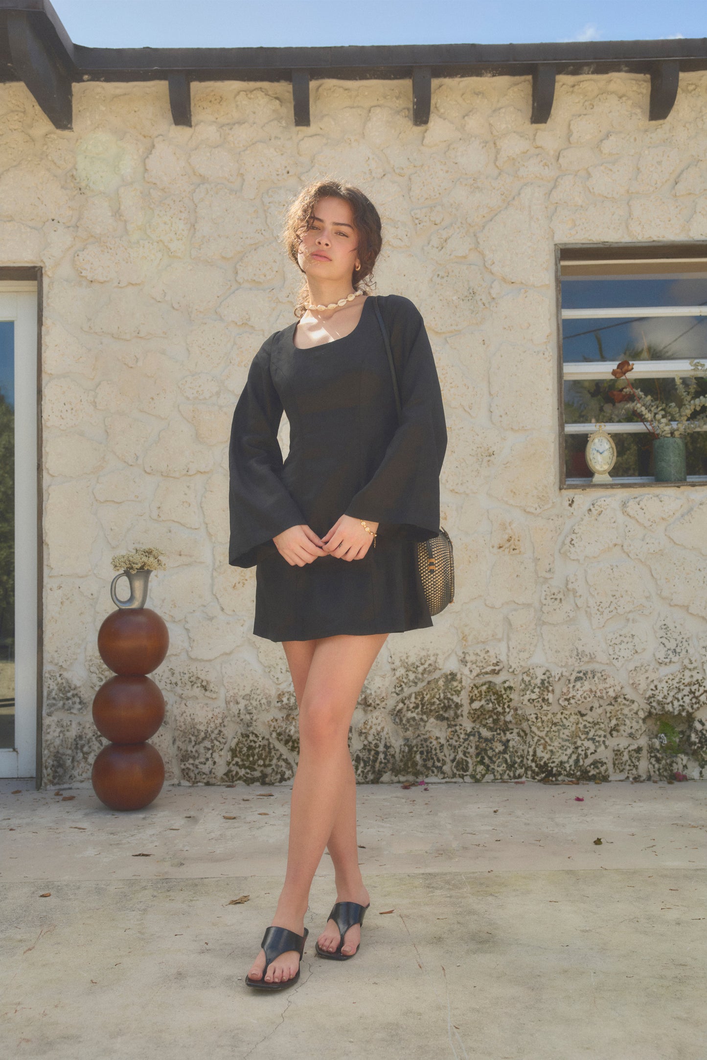 MONACO LINEN MINI DRESS