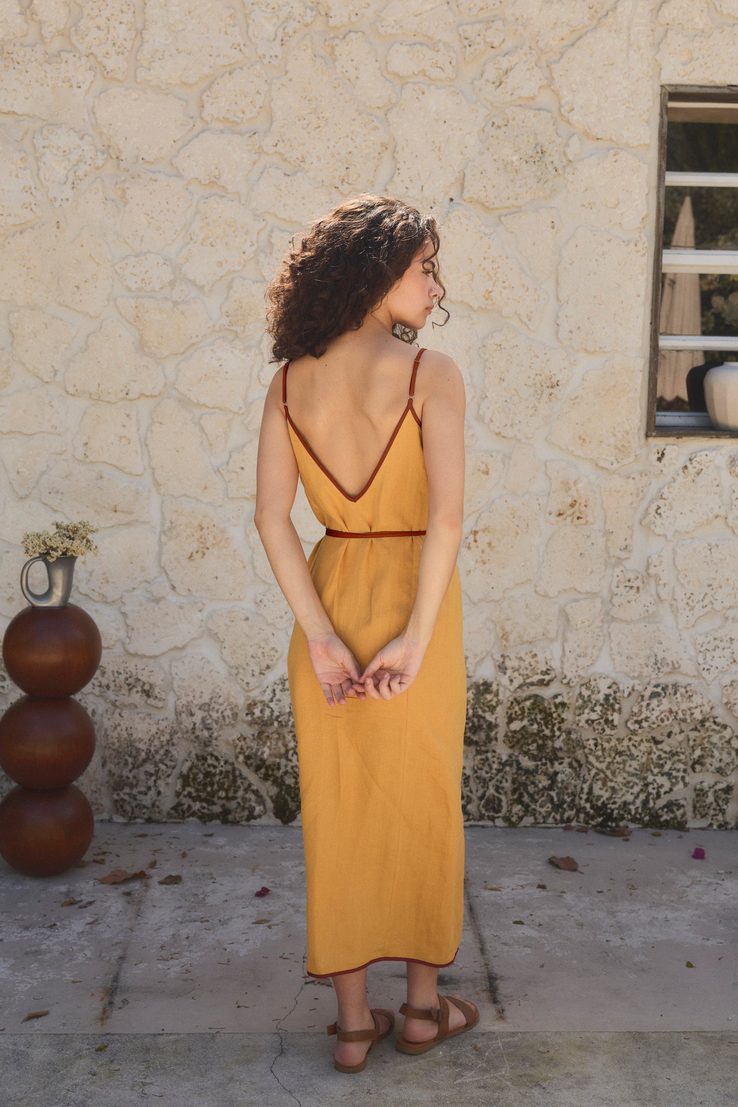 SIENA LINEN WRAP DRESS