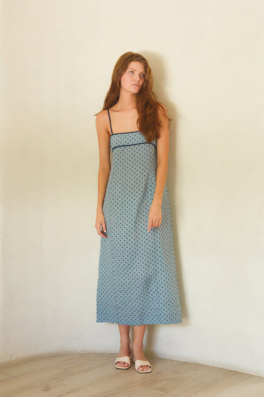 CHANIA DRESS - DENIM DOT