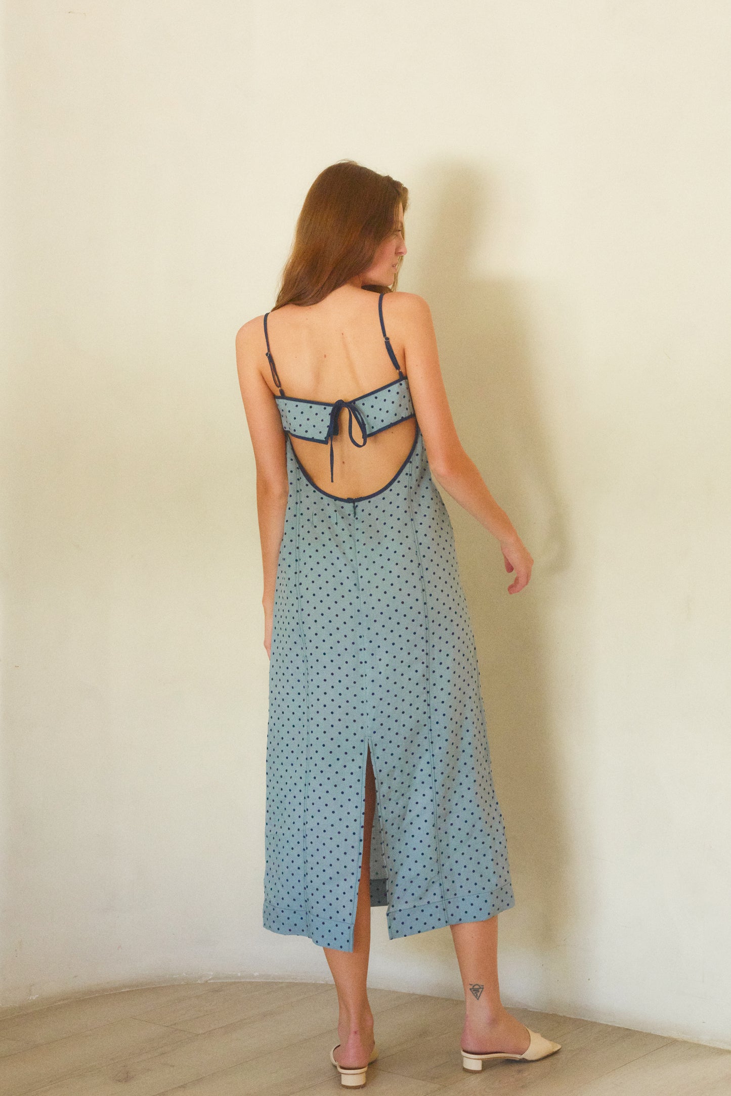 CHANIA DRESS - DENIM DOT