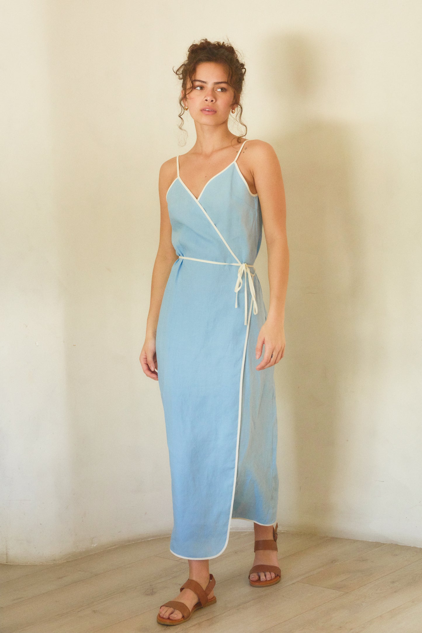 CAPRI LINEN WRAP DRESS