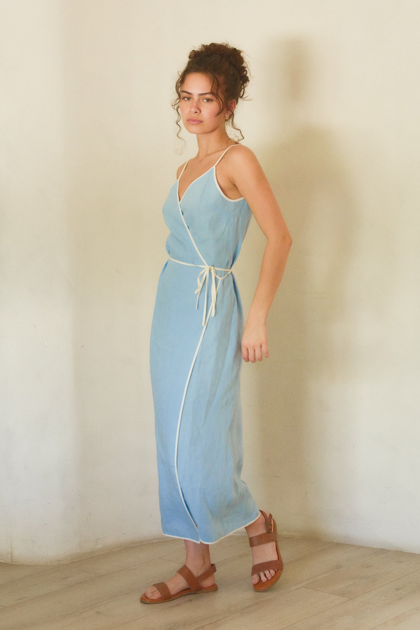 CAPRI LINEN WRAP DRESS