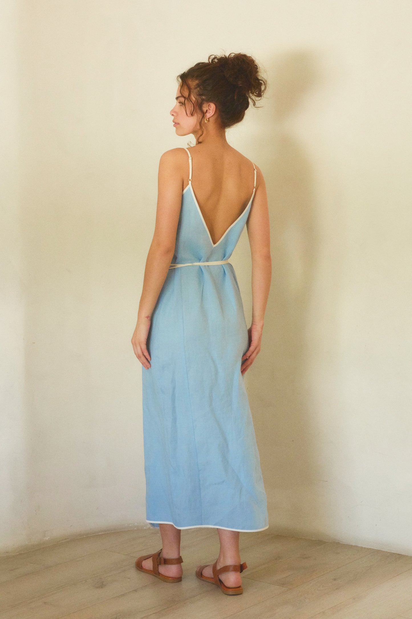 CAPRI LINEN WRAP DRESS