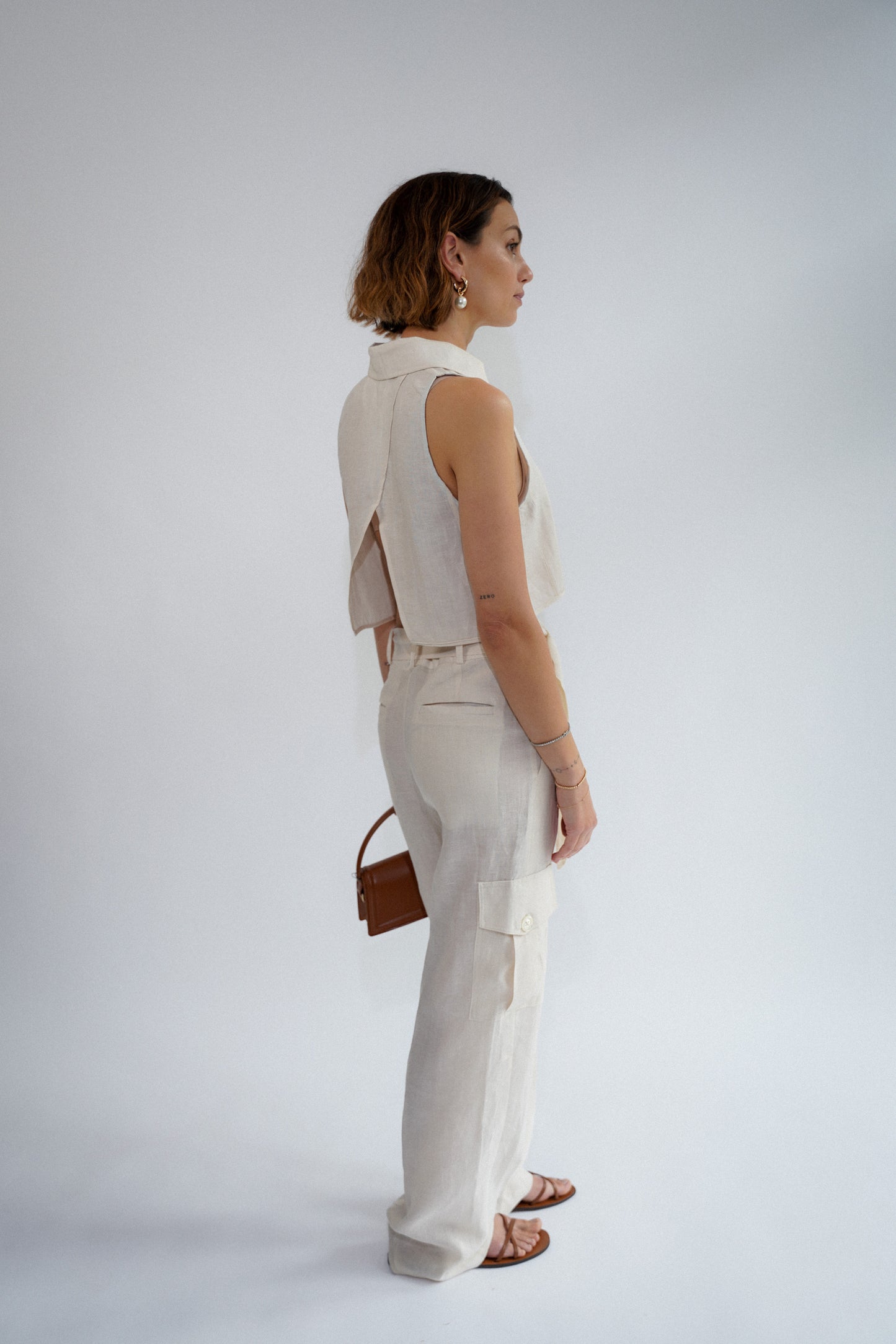 ESYA CARGO PANT- ECRU