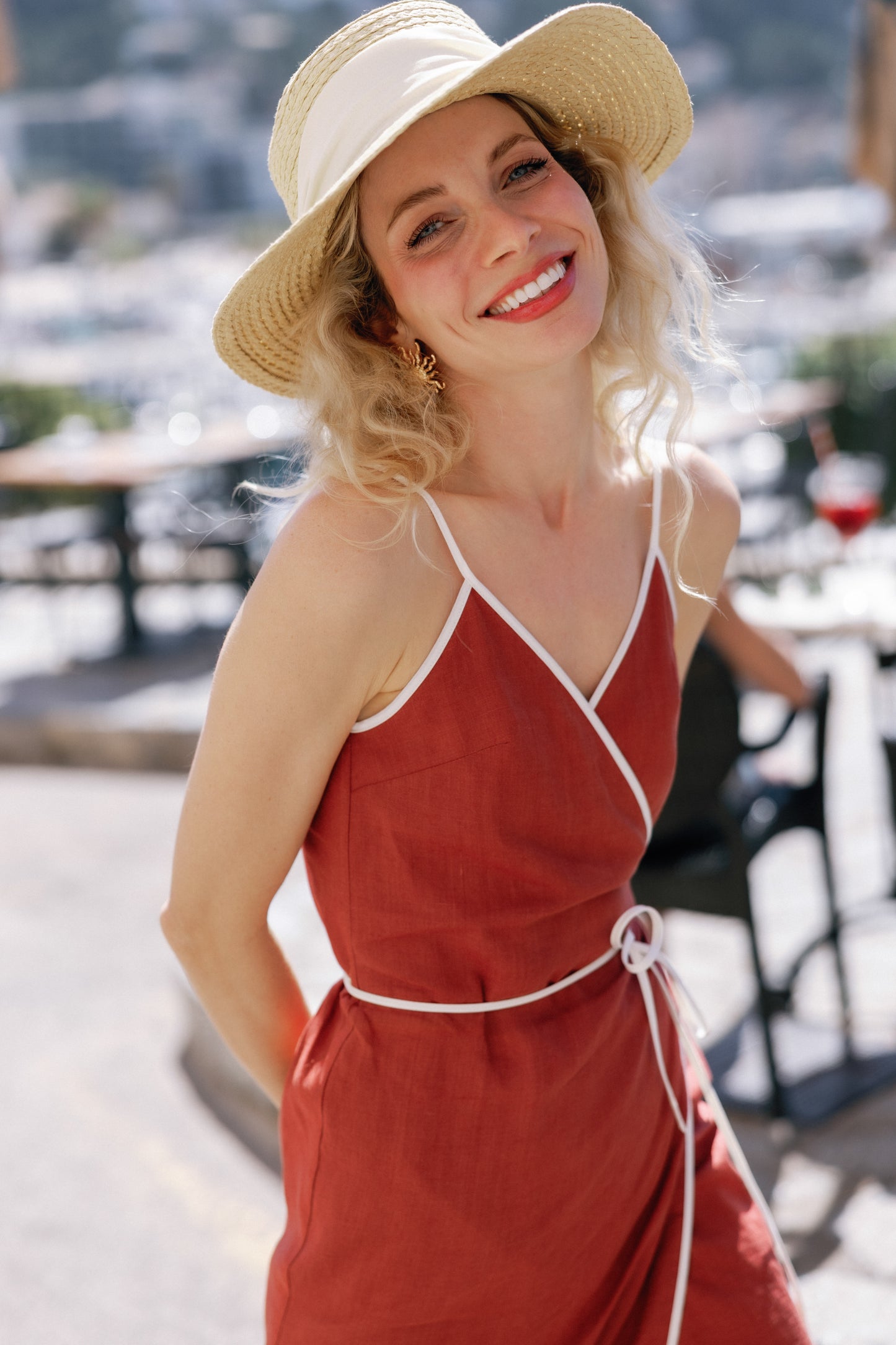 SEDONA LINEN WRAP DRESS