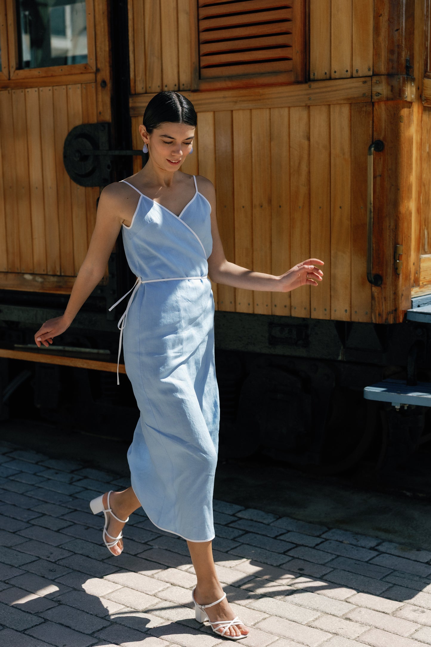 CAPRI LINEN WRAP DRESS