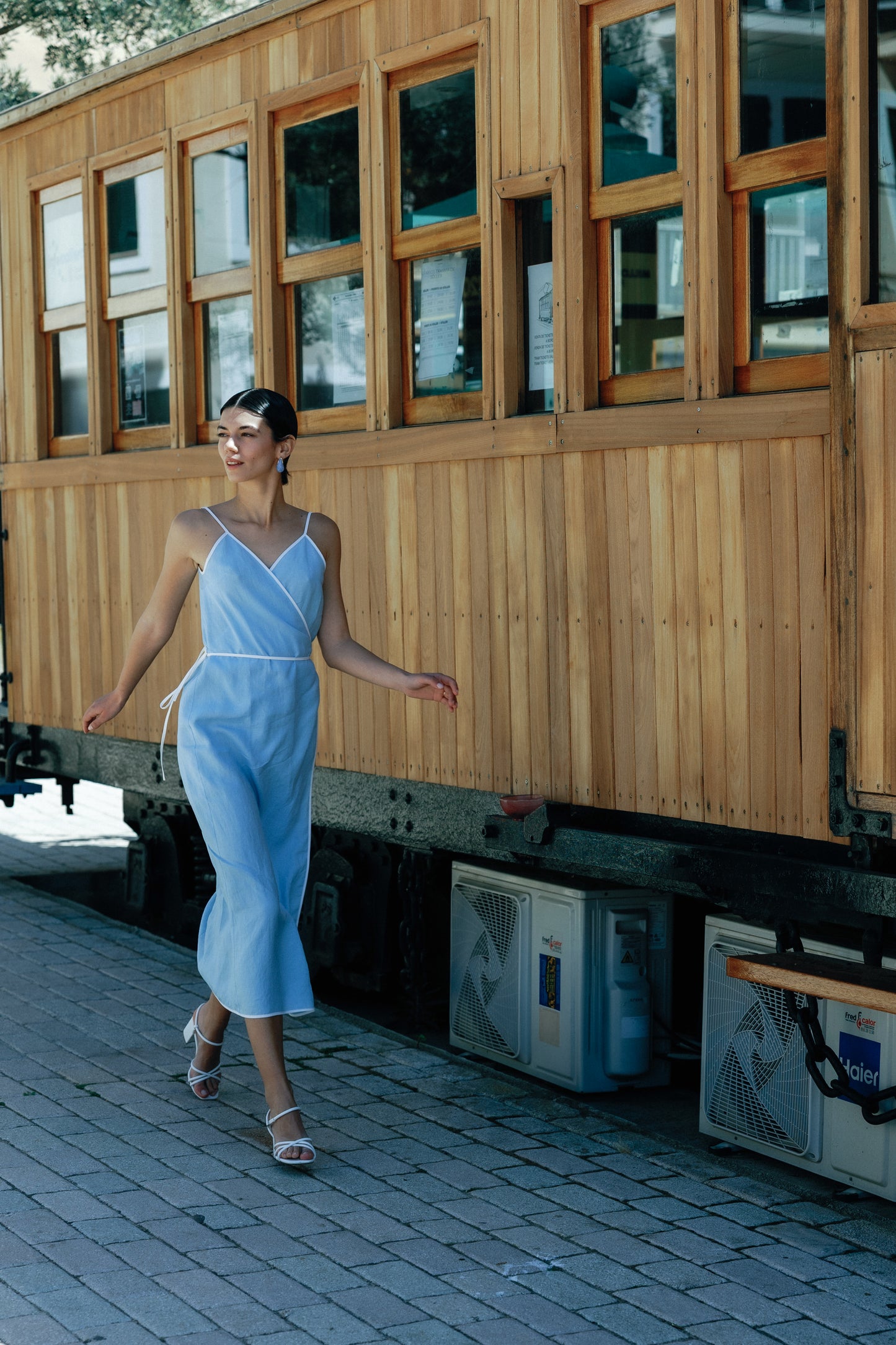 CAPRI LINEN WRAP DRESS