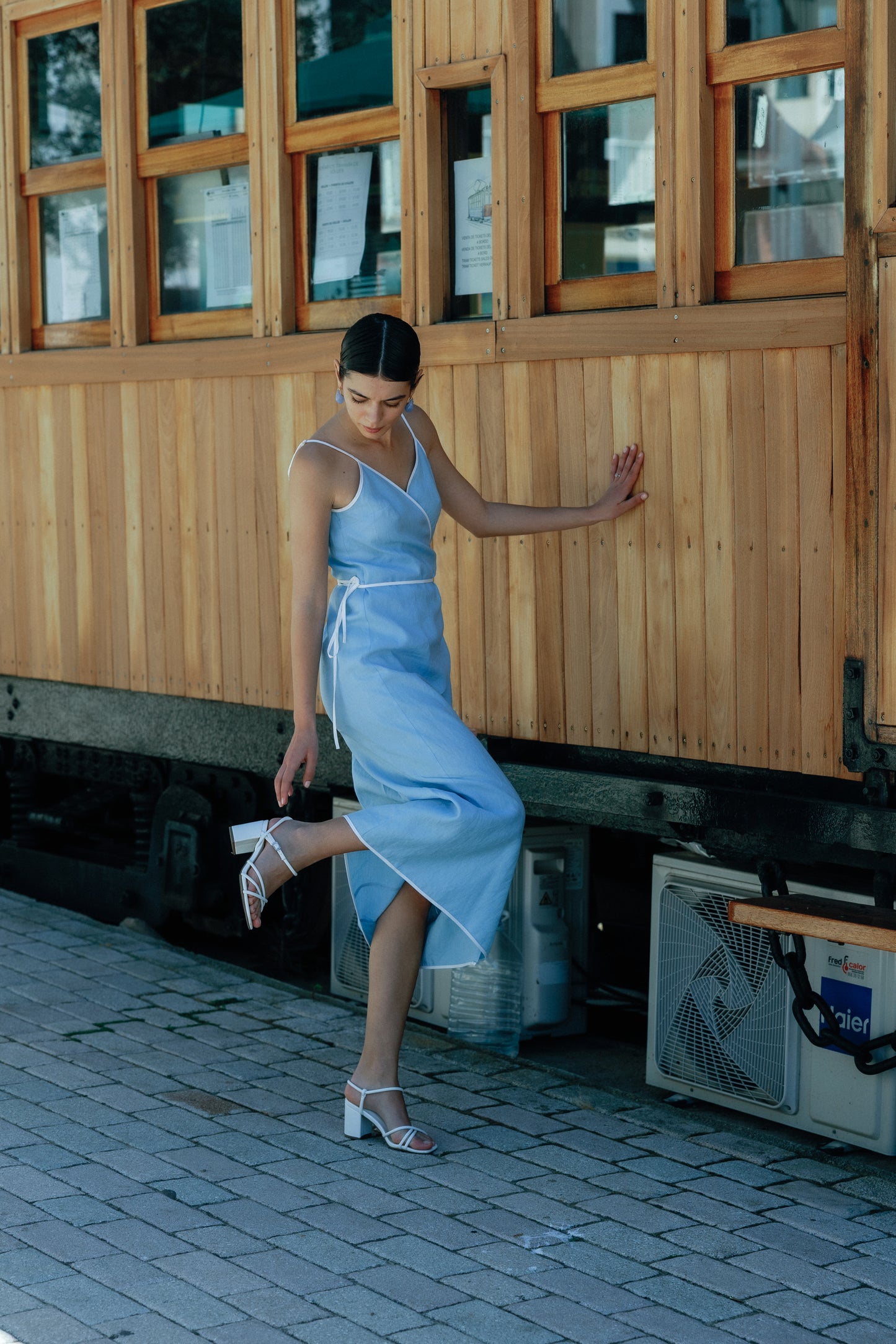 CAPRI LINEN WRAP DRESS