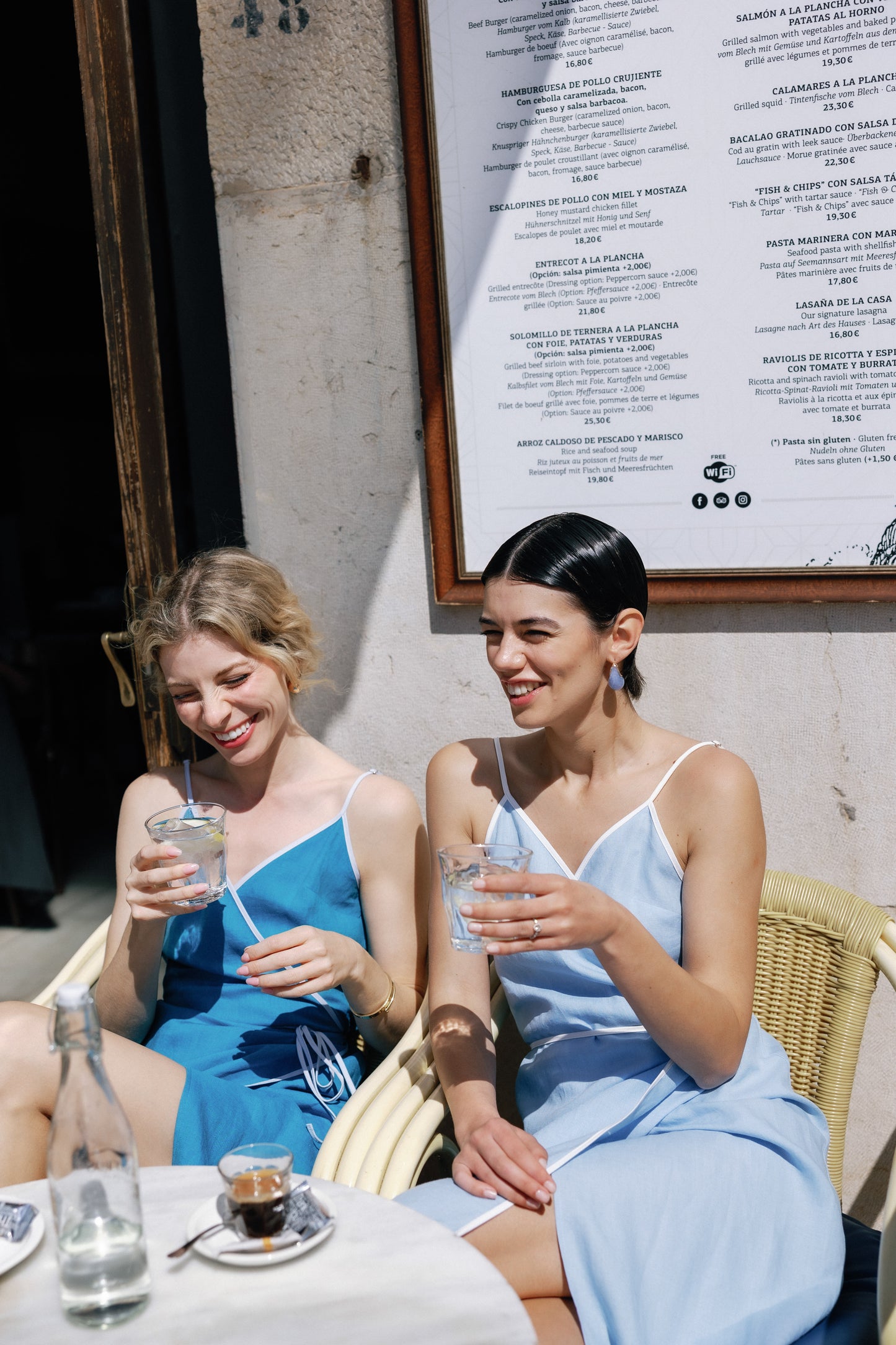 AZURE LINEN WRAP DRESS