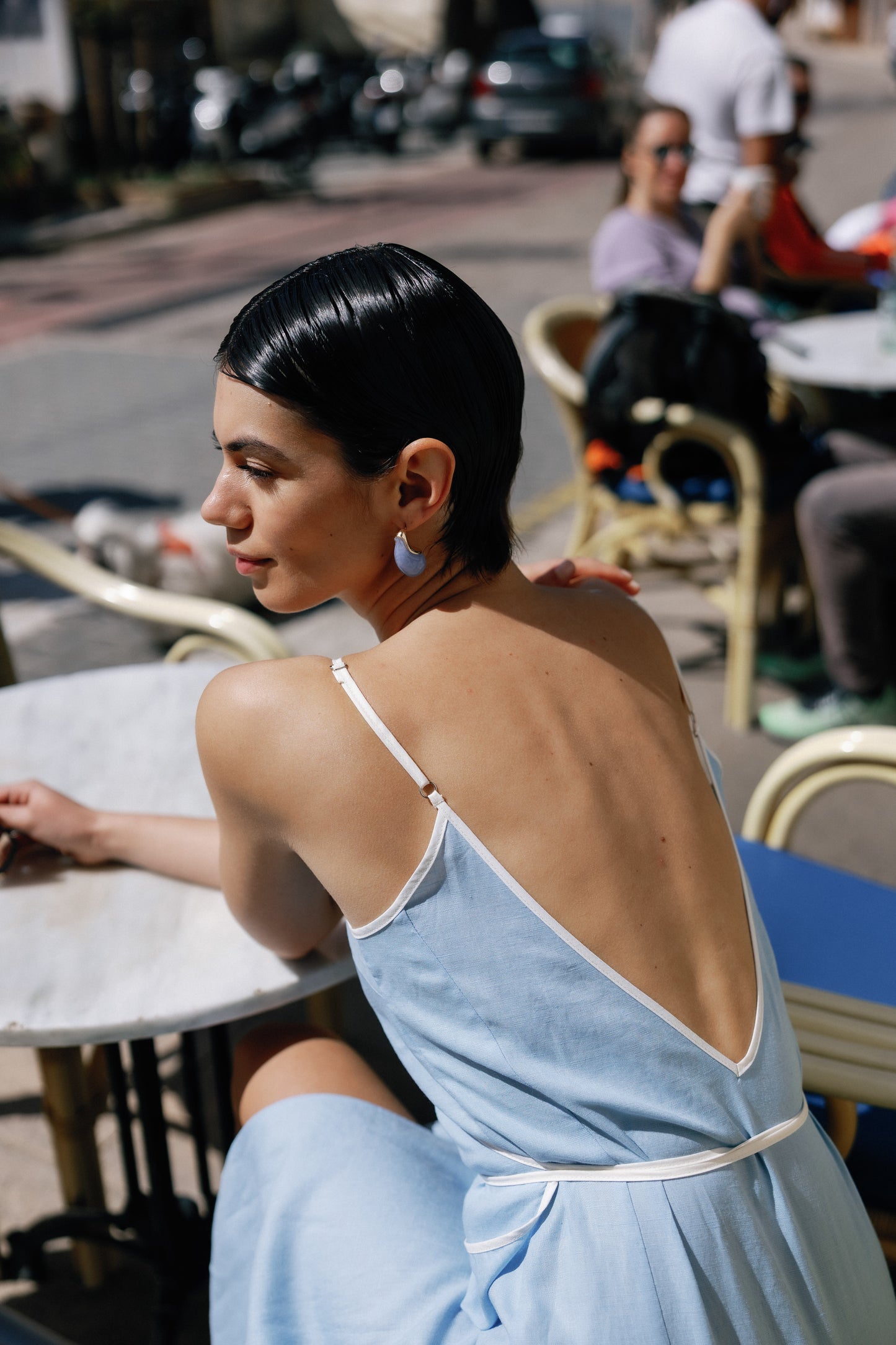 CAPRI LINEN WRAP DRESS