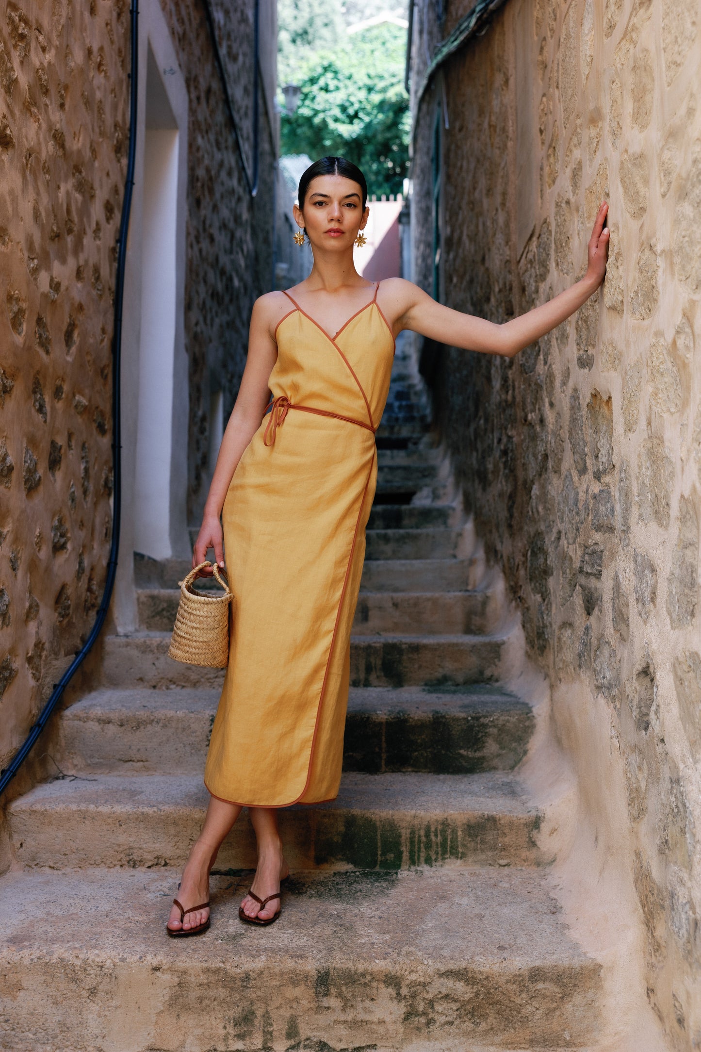 SIENA LINEN WRAP DRESS