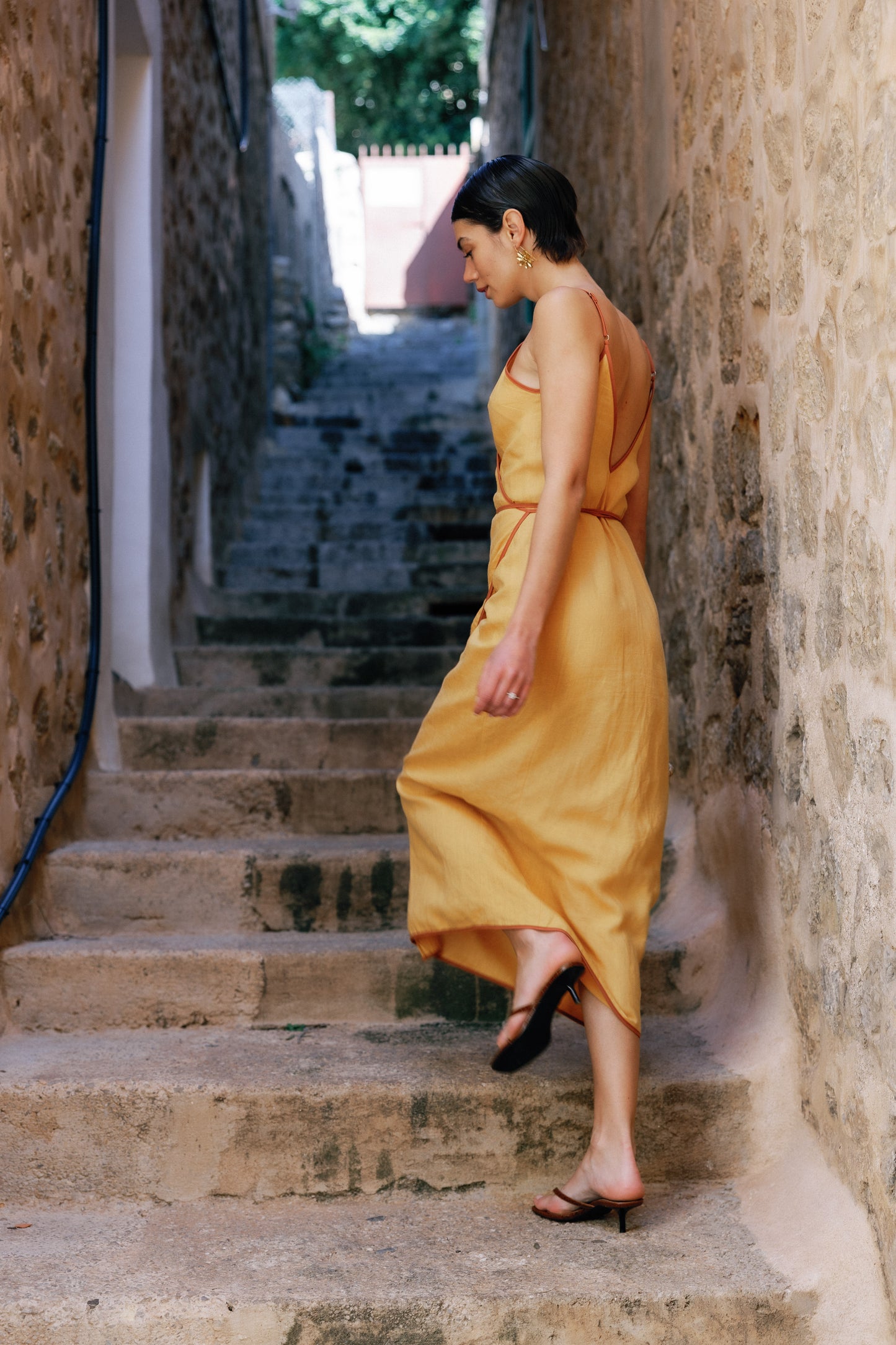 SIENA LINEN WRAP DRESS